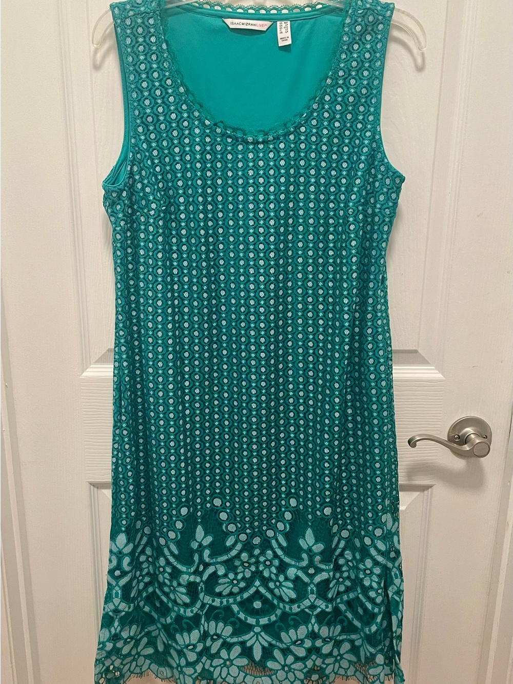 Isaac Mizrahi Teal Lace Midi Dress